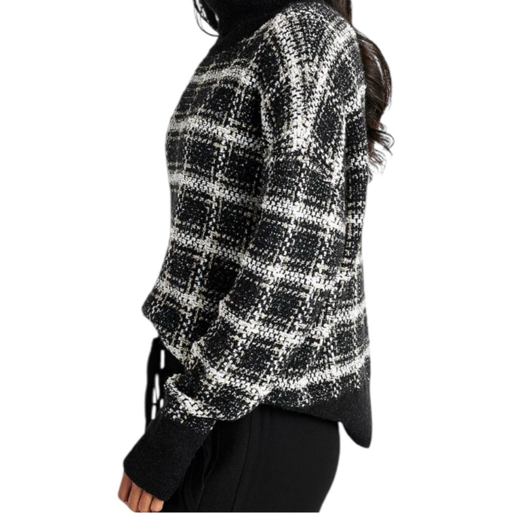 Splendid NWT “Ginny” Plaid Turtleneck Sweater - Picture 4 of 12